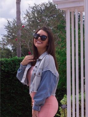 Light Wash Cropped Denim Jacket